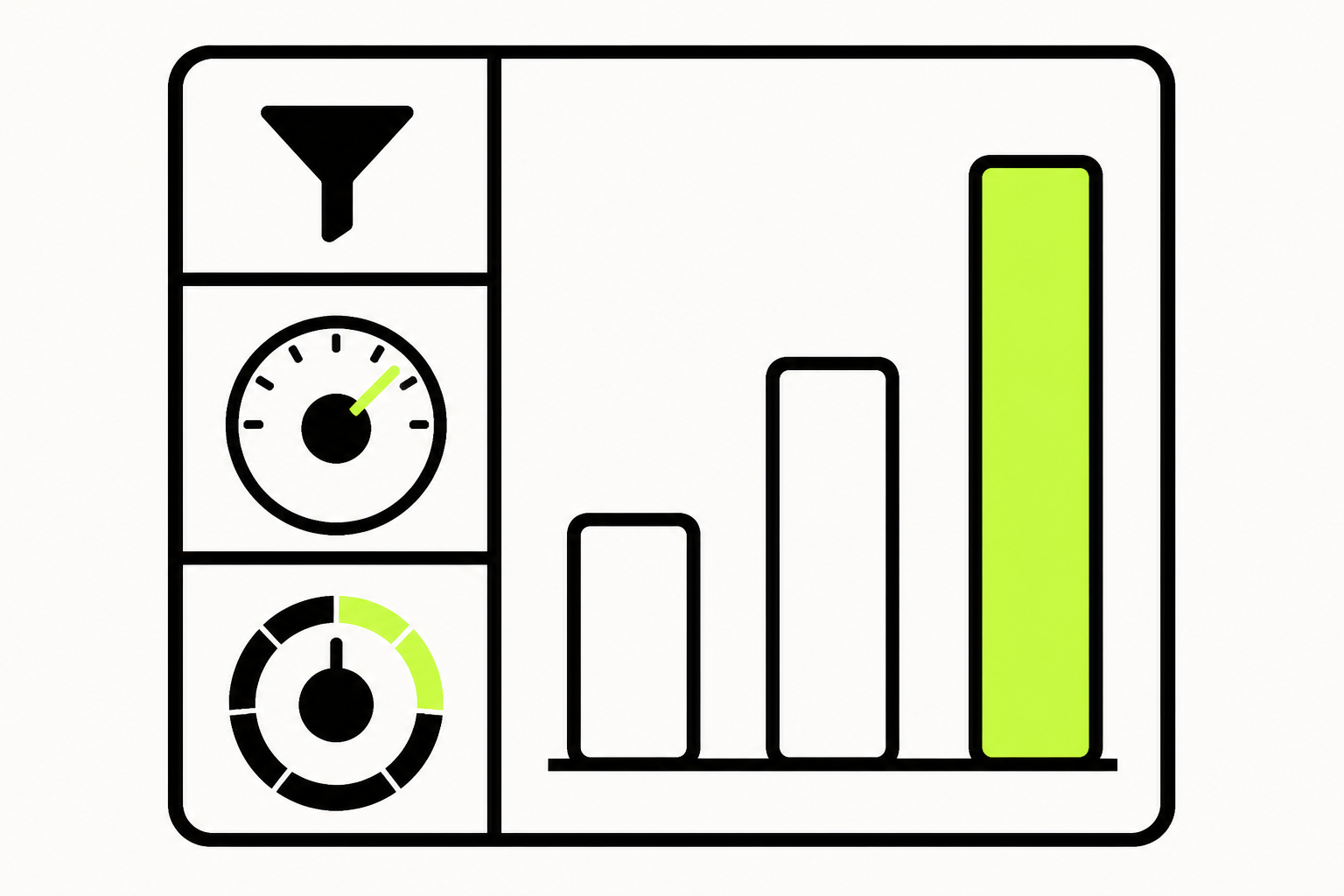 Abstract ranking bars illustrating the comparator tool