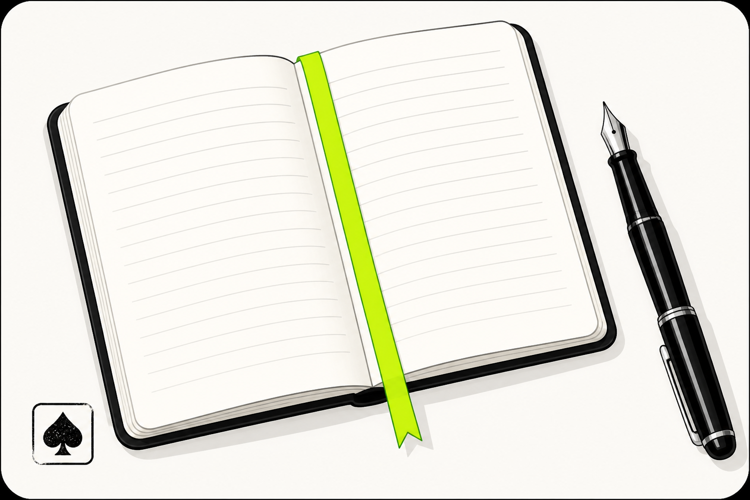 Notebook and pen illustration for glossary reference